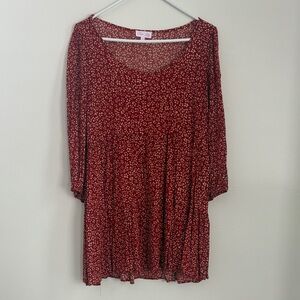 Pink Lily Red Floral Dress